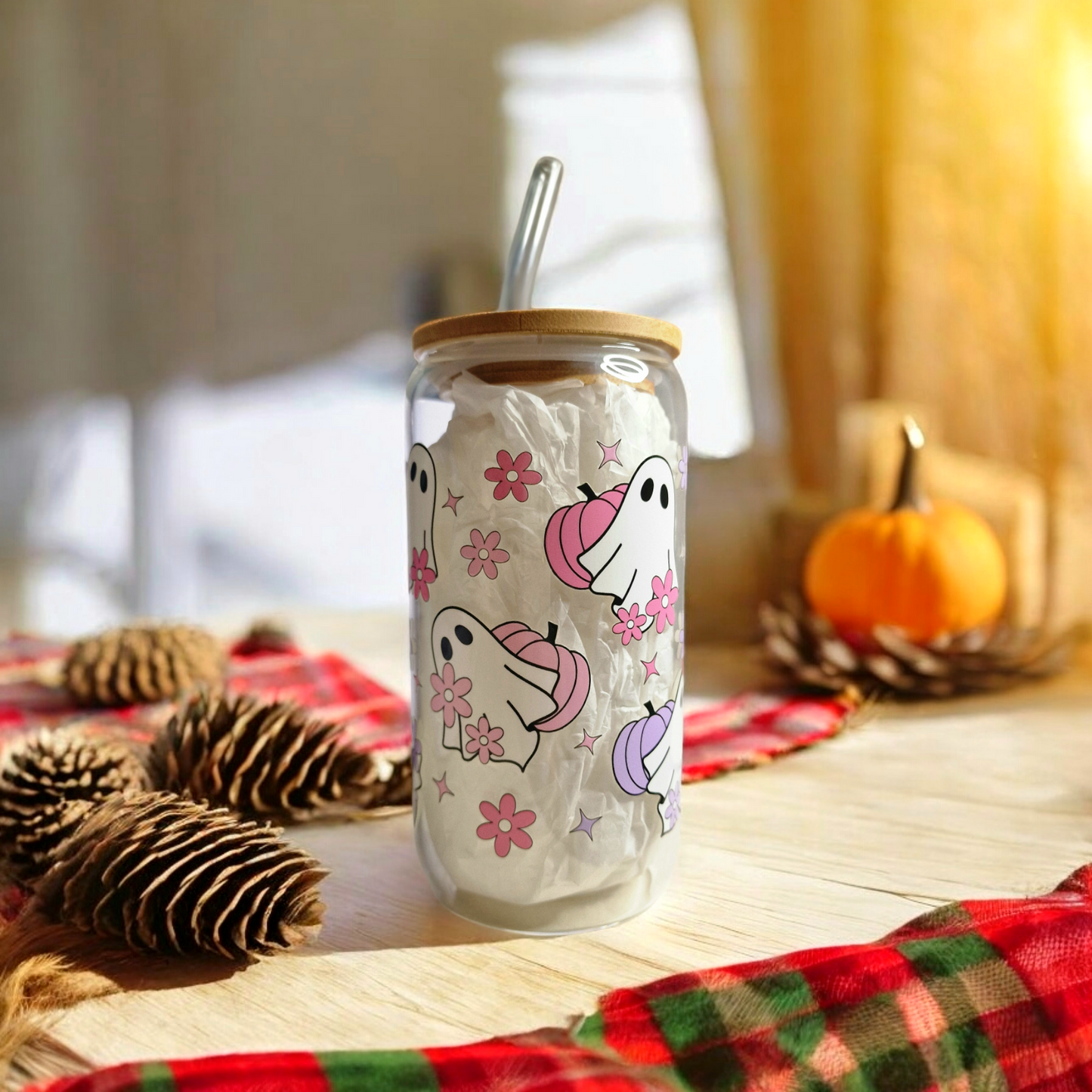 Verre en borosilicate 16 oz (473 ml) - Little Ghosts