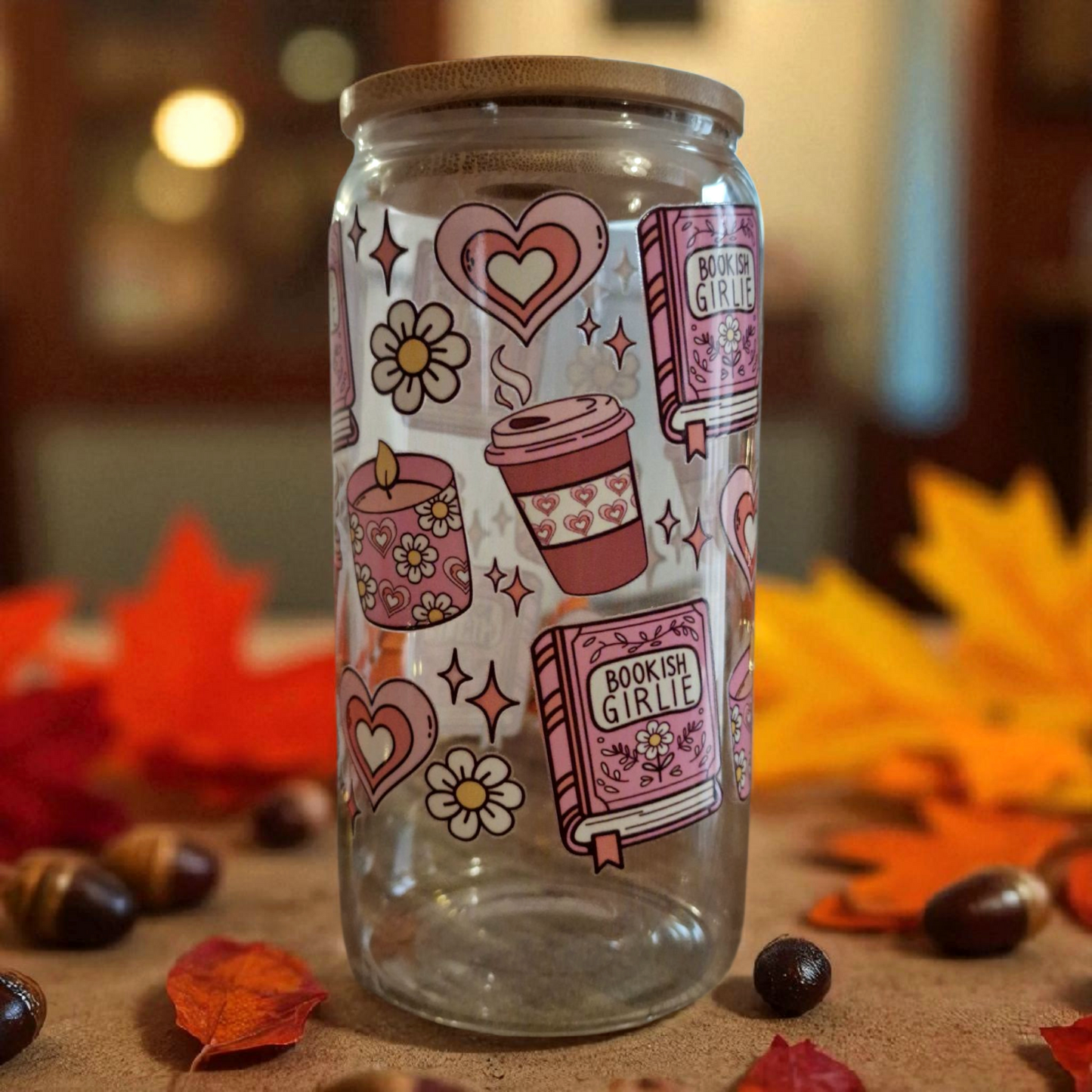 Verre 16oz (473ml) - Bookish Girly cosy 🎀🍂