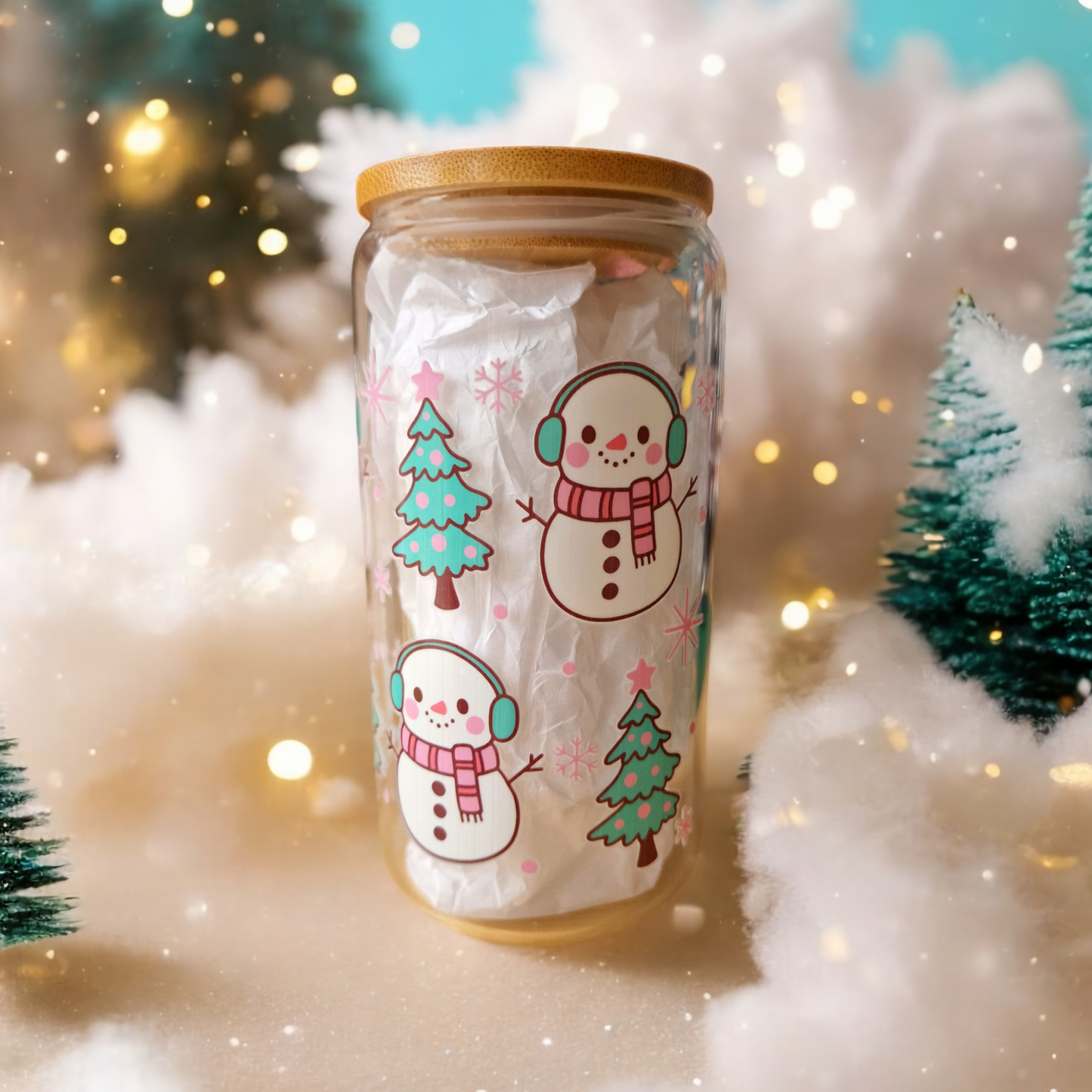 Verre 16 oz (473ml) - Bonhomme de Neige Édition Noël