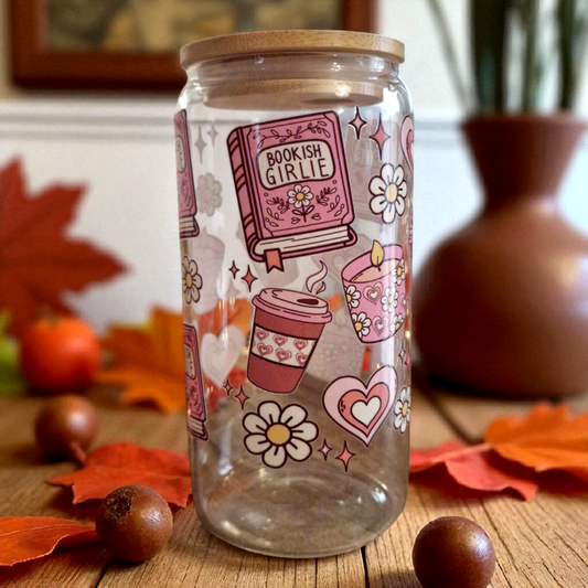 Verre 16oz (473ml) - Bookish Girly cosy 🎀🍂